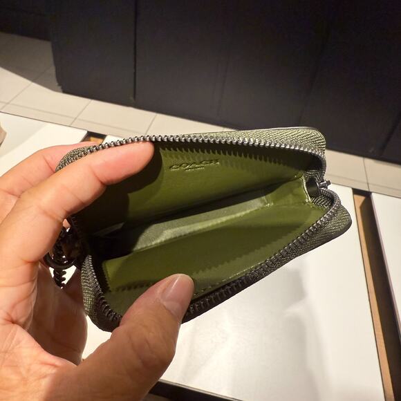 Coach Zip Card Case With Snake Print CCO20 smooth leather/Gunmetal/Olive Multi - Picture 4 of 5